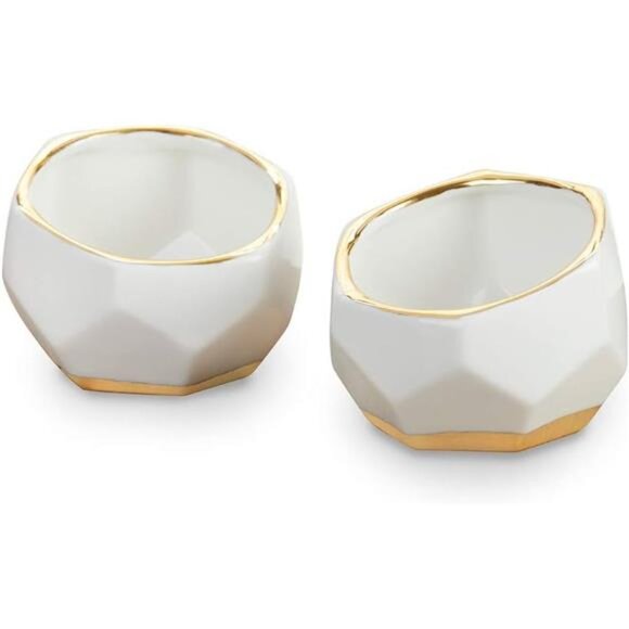 Geometric Ceramic Planters Decorative Bowls (Set of 2) - Picture 1 of 7